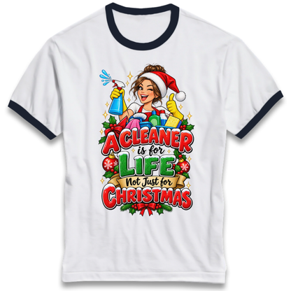 Cleaner Christmas Ringer T-Shirt