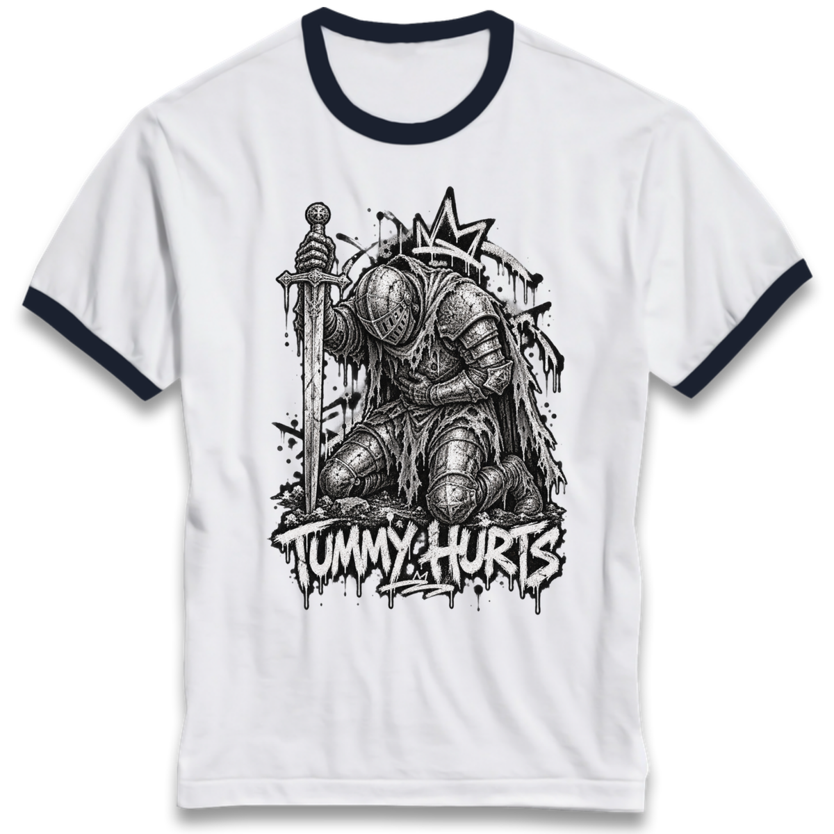 Tummy Hurts Knight Ringer T-Shirt