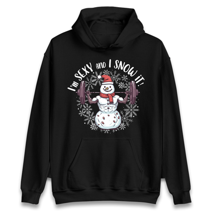 Gym Snowman Graphic Christmas Hoodie