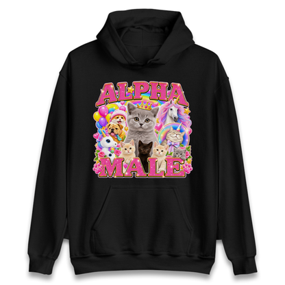 Alpha Male Funny Kitten Unicorn Hoodie