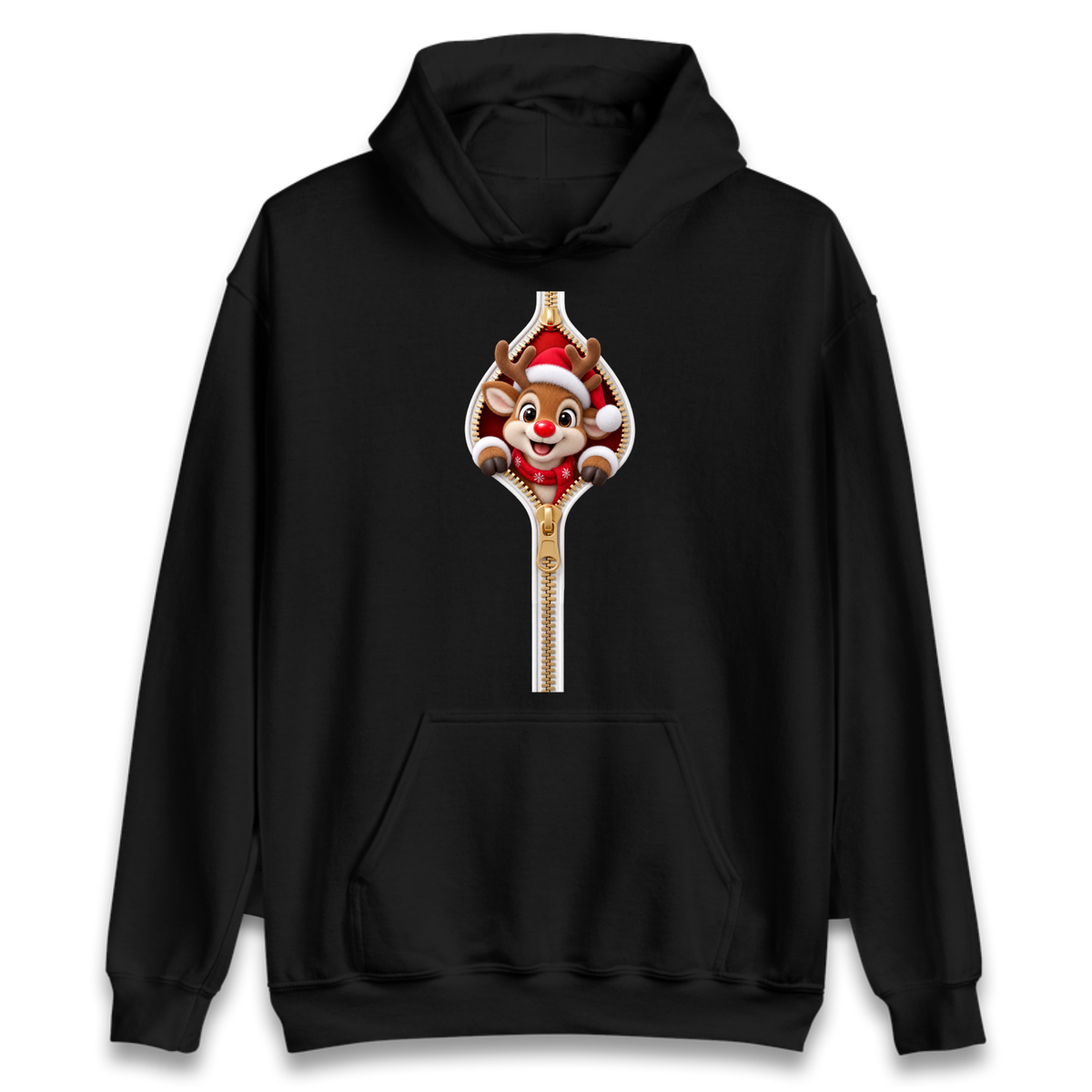 Reindeer Zip Christmas Hoodie