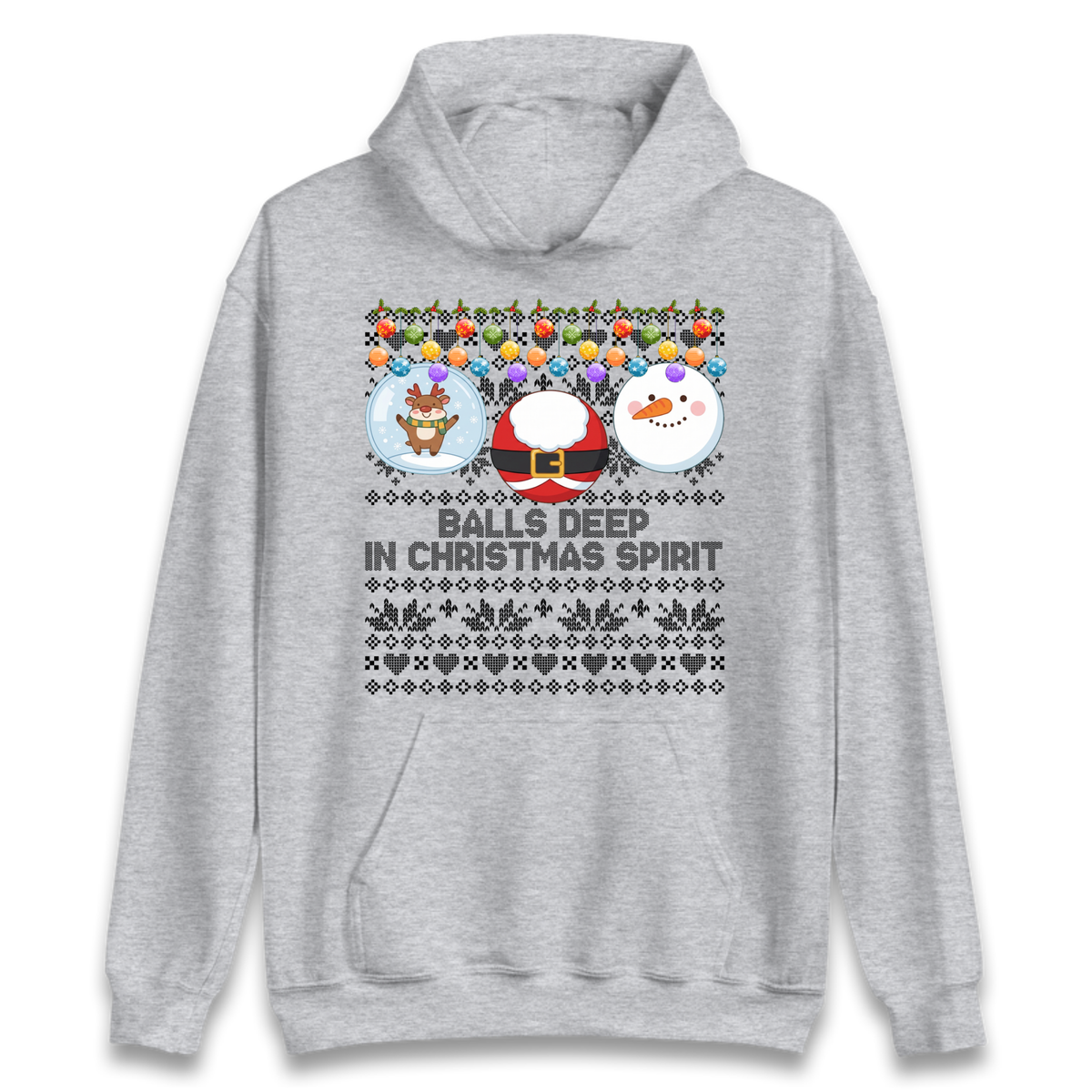 Balls Deep in Christmas Spirit Christmas Jumper Hoodie
