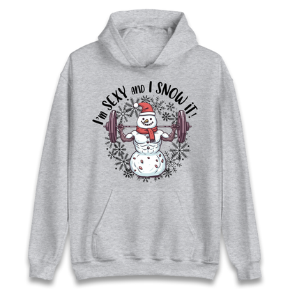 Gym Snowman Graphic Christmas Hoodie