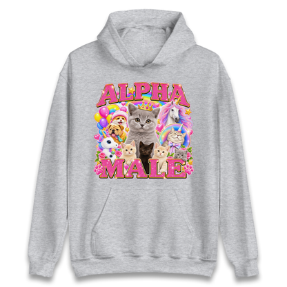 Alpha Male Funny Kitten Unicorn Hoodie
