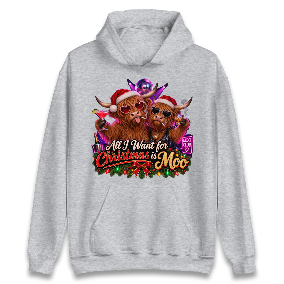 Highland Cow Christmas Hoodie