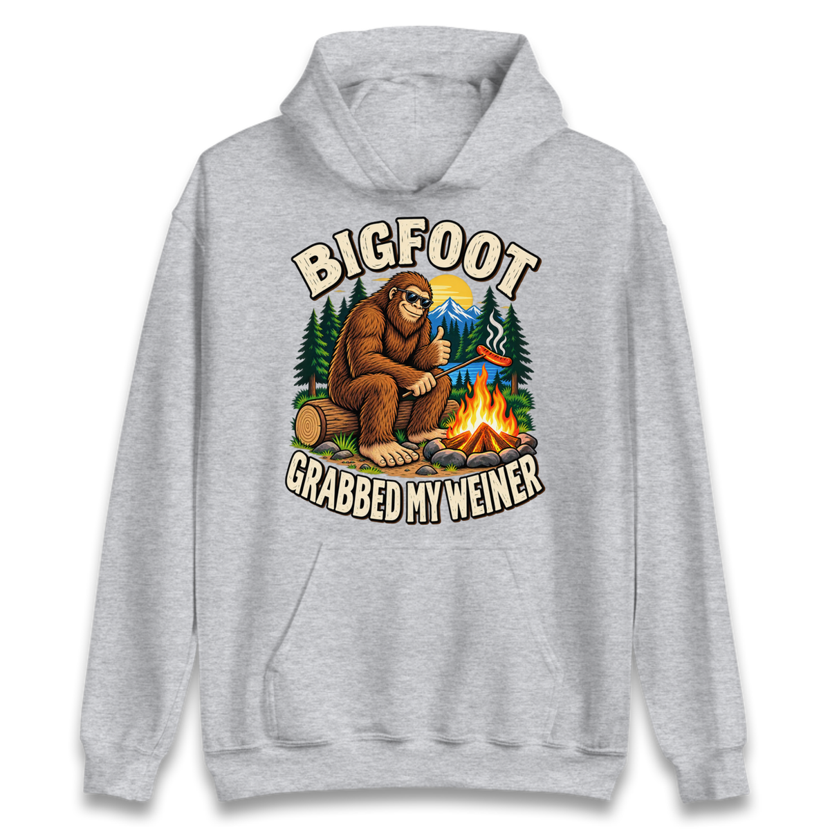 Bigfoot Grabbed My Weiner Camping Hoodie
