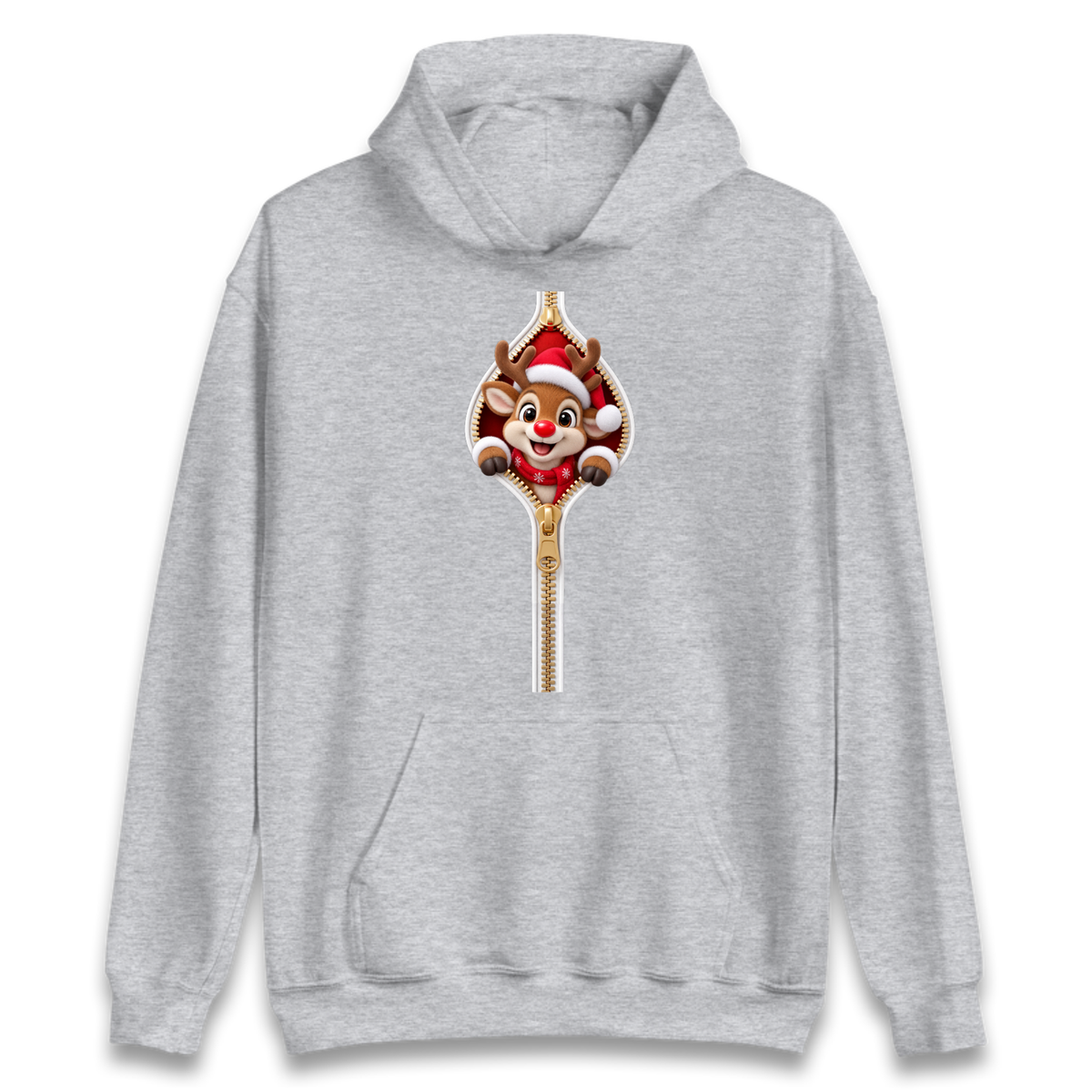 Reindeer Zip Christmas Hoodie