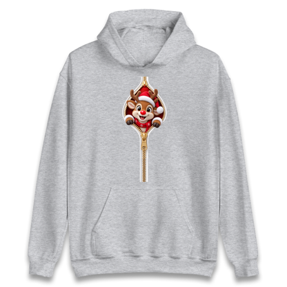 Reindeer Zip Christmas Hoodie