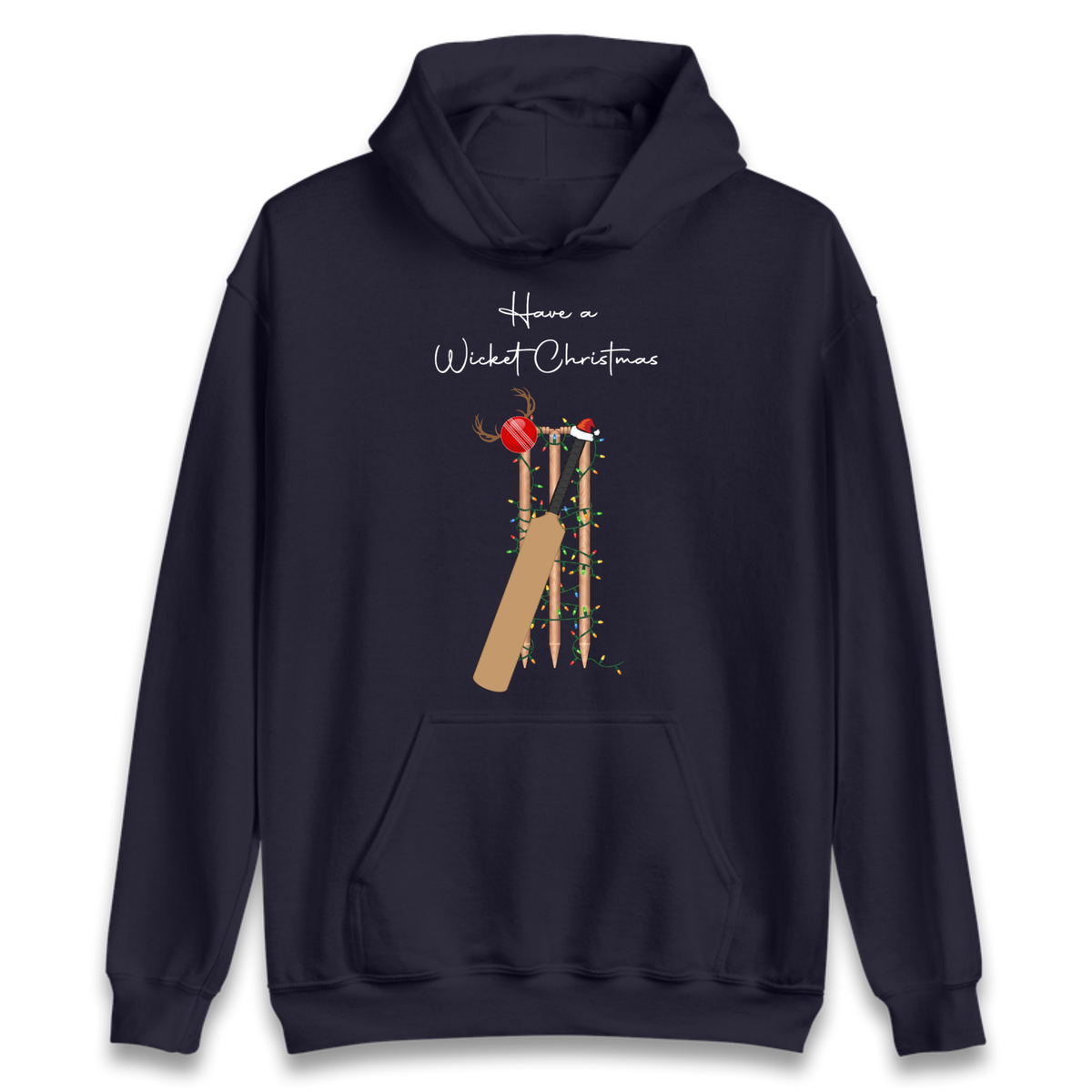 Cricket Bat Graphic Christmas Hoodie