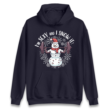 Gym Snowman Graphic Christmas Hoodie