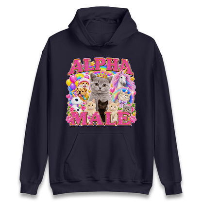 Alpha Male Funny Kitten Unicorn Hoodie