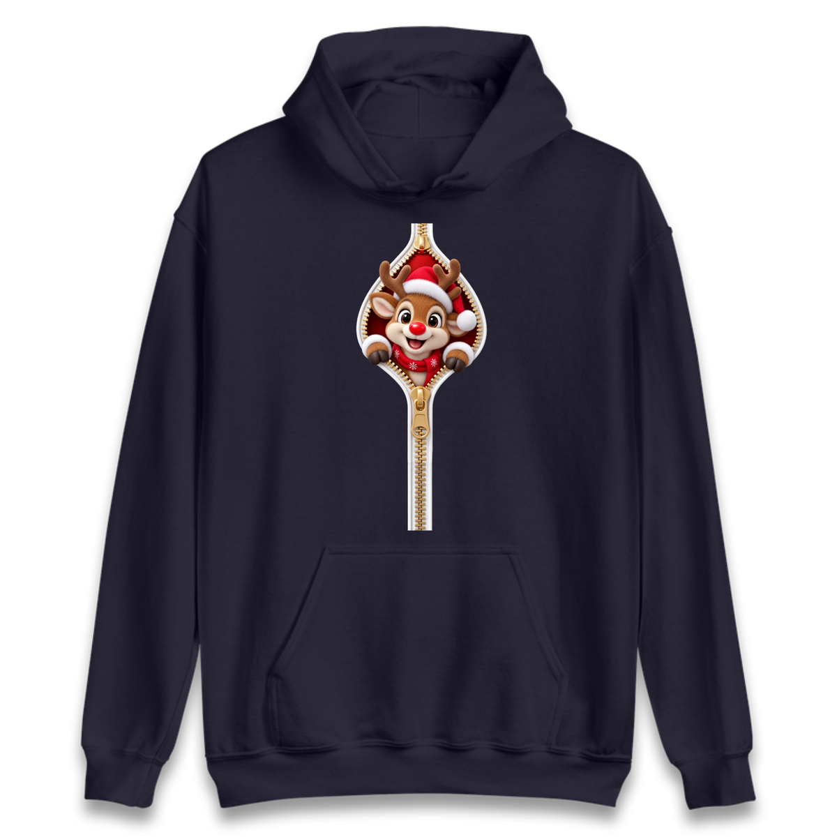 Reindeer Zip Christmas Hoodie