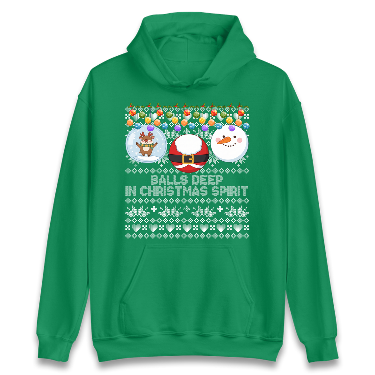 Balls Deep in Christmas Spirit Christmas Jumper Hoodie