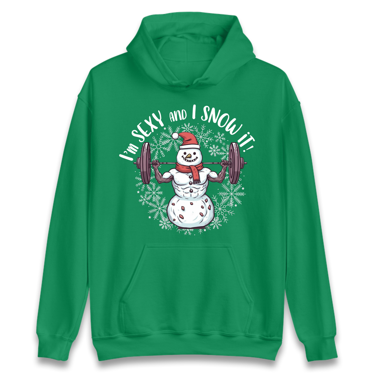 Gym Snowman Graphic Christmas Hoodie