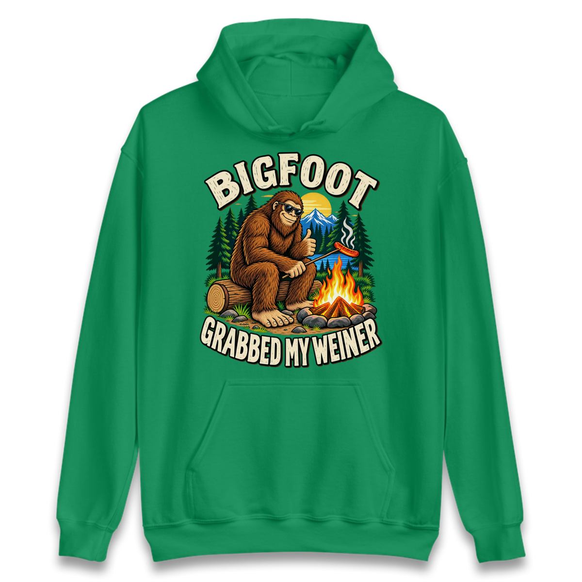 Bigfoot Grabbed My Weiner Camping Hoodie