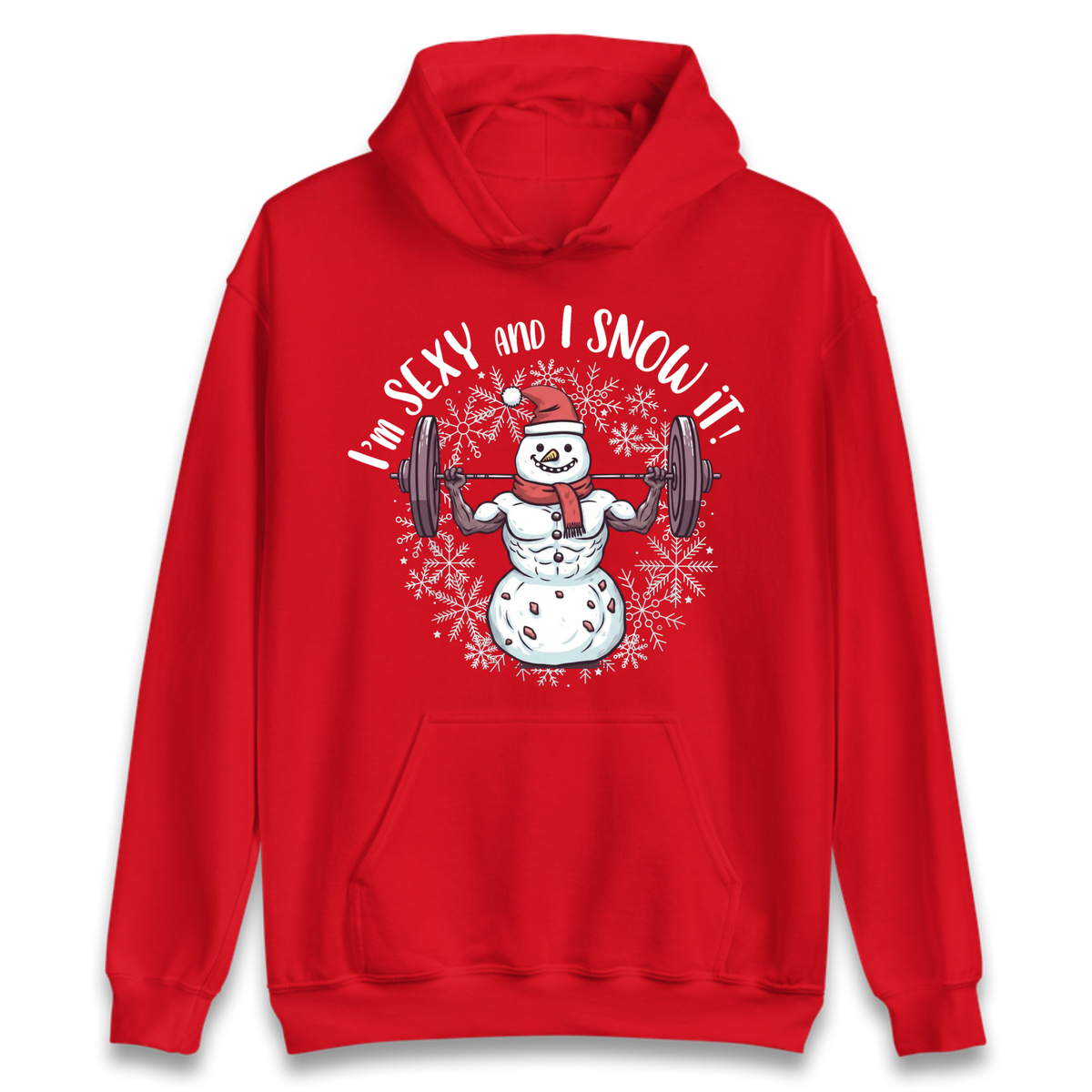 Gym Snowman Graphic Christmas Hoodie