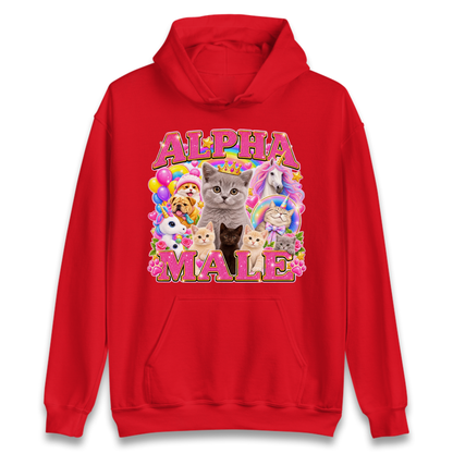 Alpha Male Funny Kitten Unicorn Hoodie