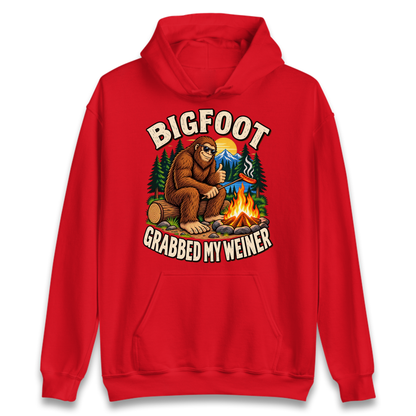 Bigfoot Grabbed My Weiner Camping Hoodie