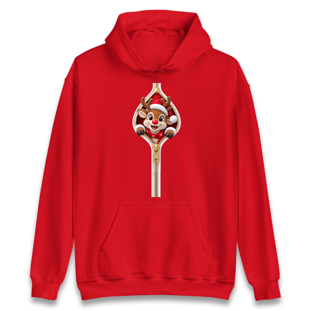 Reindeer Zip Christmas Hoodie