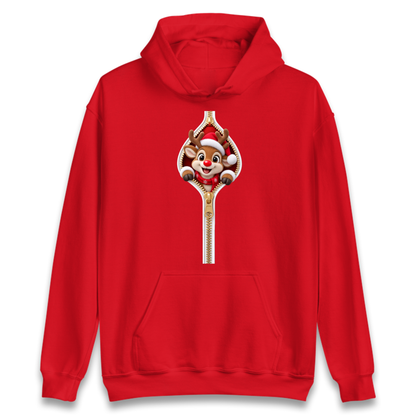 Reindeer Zip Christmas Hoodie