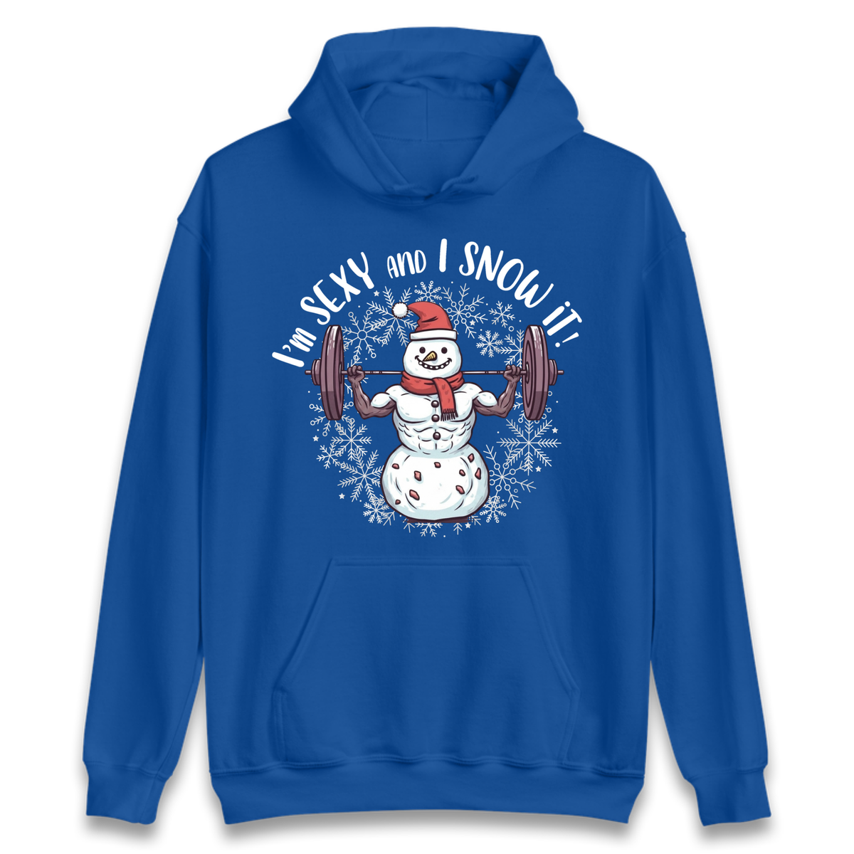 Gym Snowman Graphic Christmas Hoodie