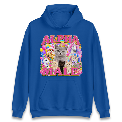 Alpha Male Funny Kitten Unicorn Hoodie