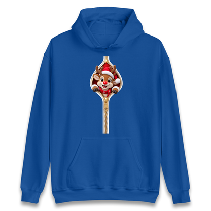 Reindeer Zip Christmas Hoodie