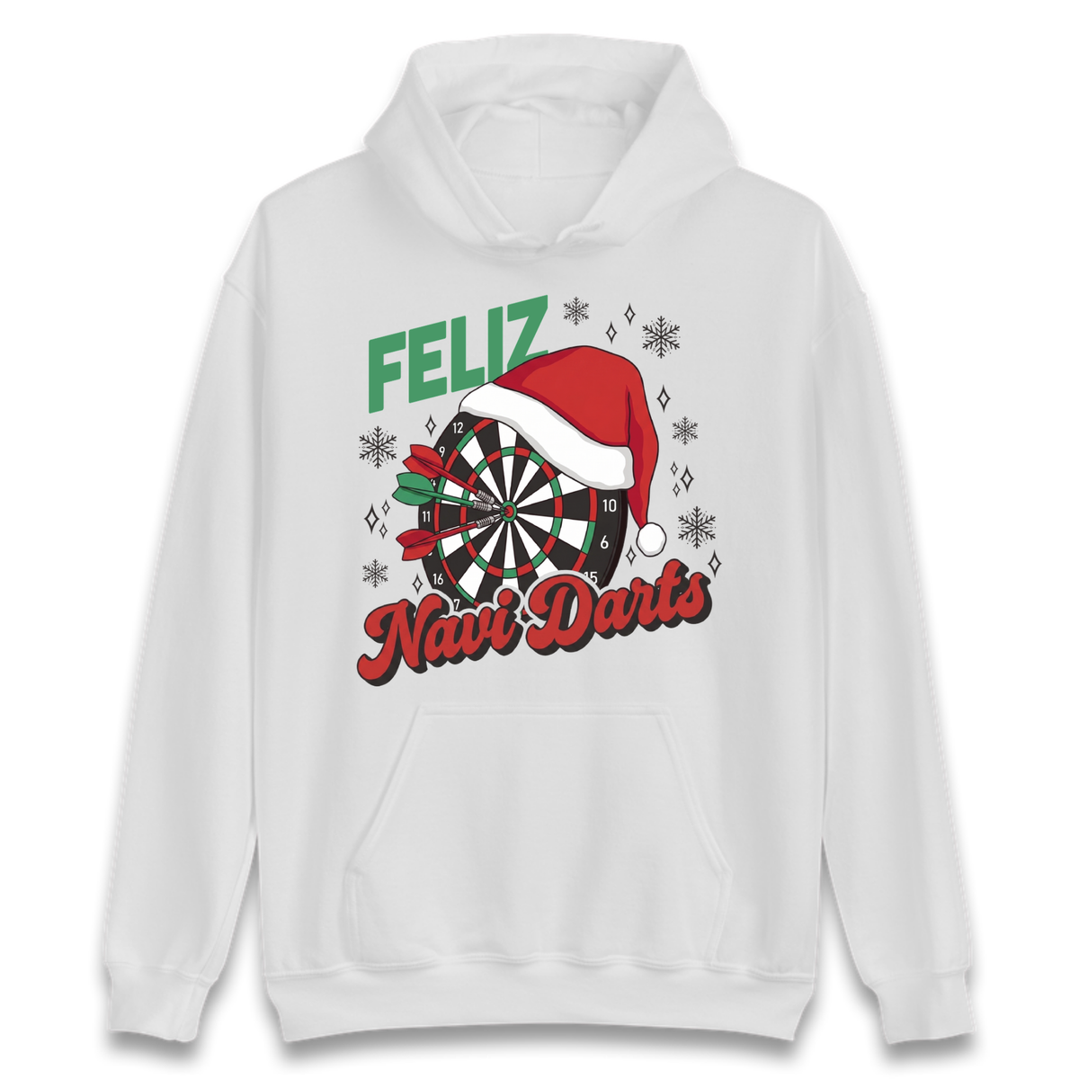Feliz Navidarts Adult Hoodie - Festive Darts Gift