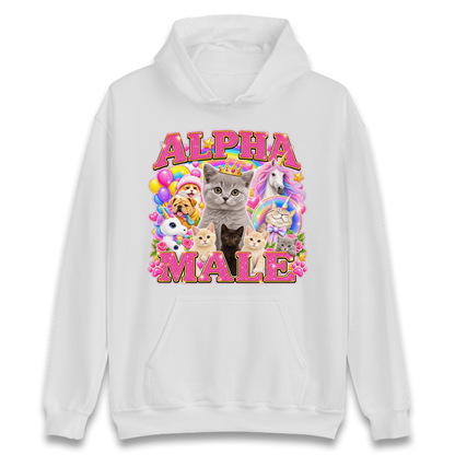 Alpha Male Funny Kitten Unicorn Hoodie