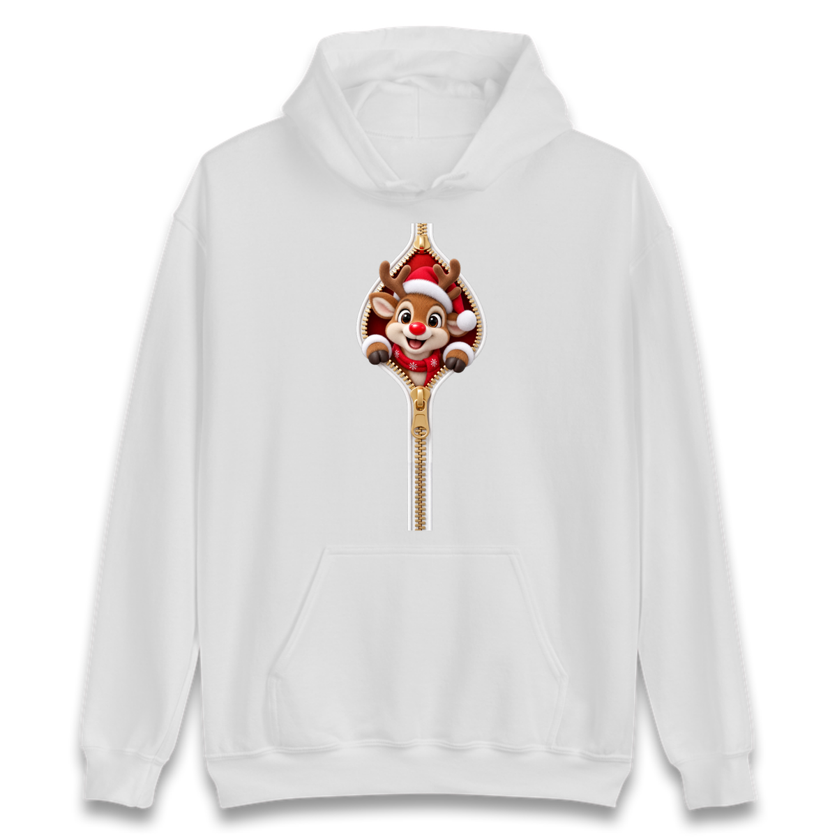 Reindeer Zip Christmas Hoodie