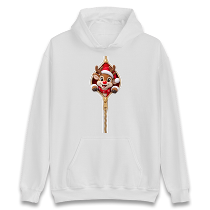 Reindeer Zip Christmas Hoodie
