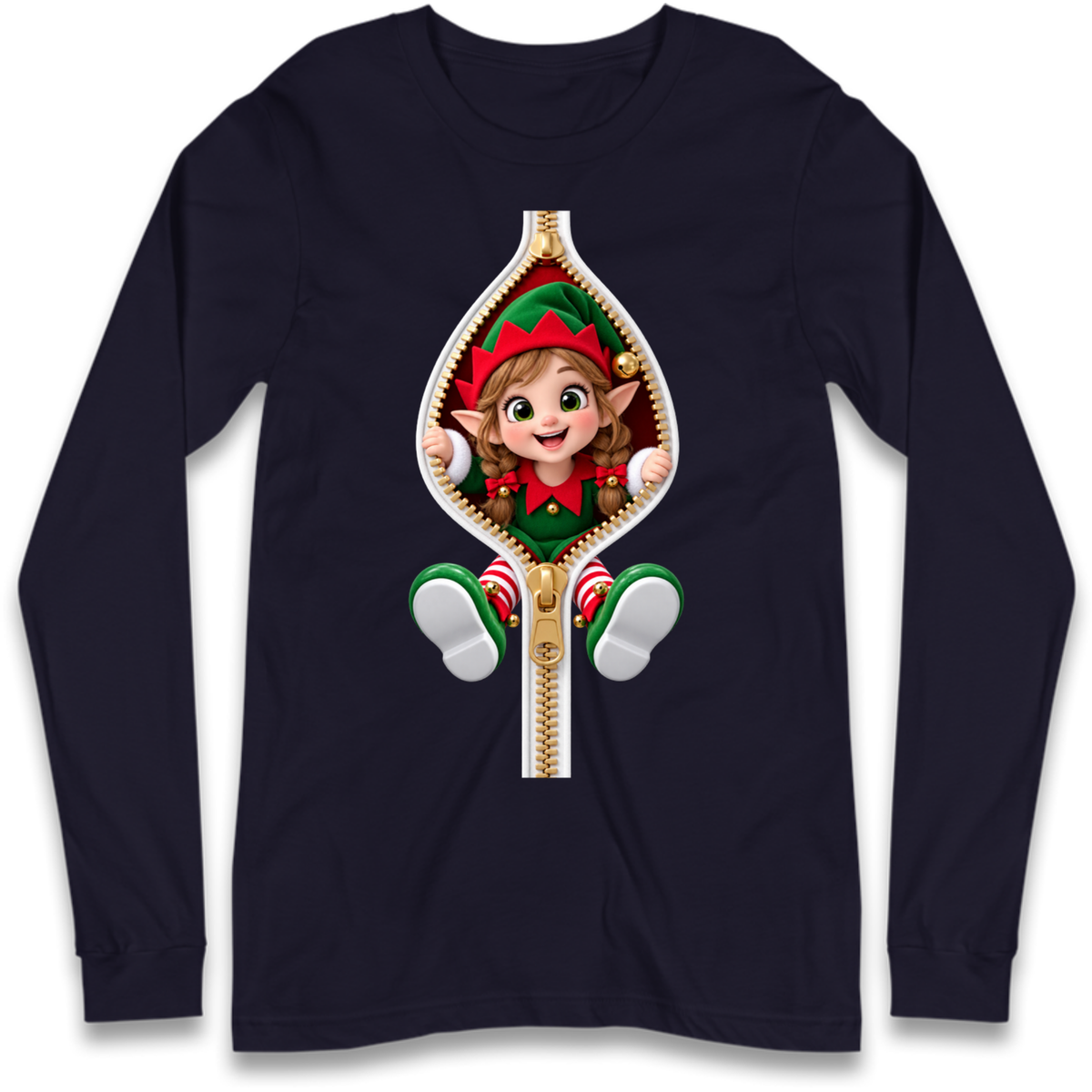 Elf Christmas Jumper Long Sleeve T-Shirt