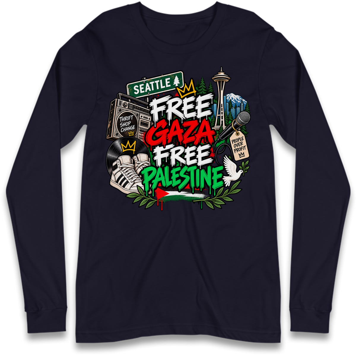 Macklemore Ed Sheeran Tour Palestine Long Sleeve T-Shirt