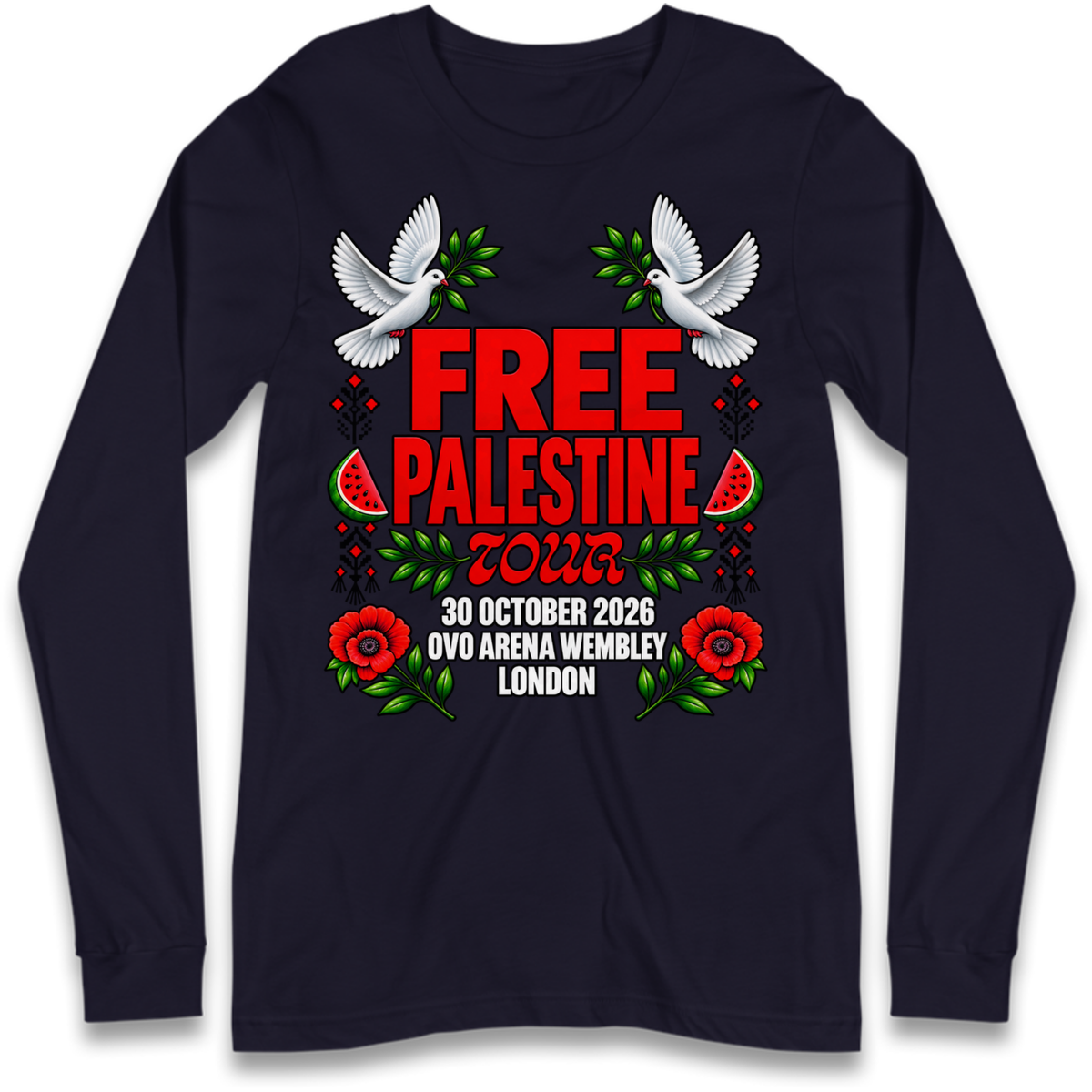 Macklemore and Friends Free Palestine Tour Long Sleeve T-Shirt