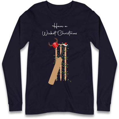 Cricket Bat Graphic Christmas Long Sleeve T-Shirt