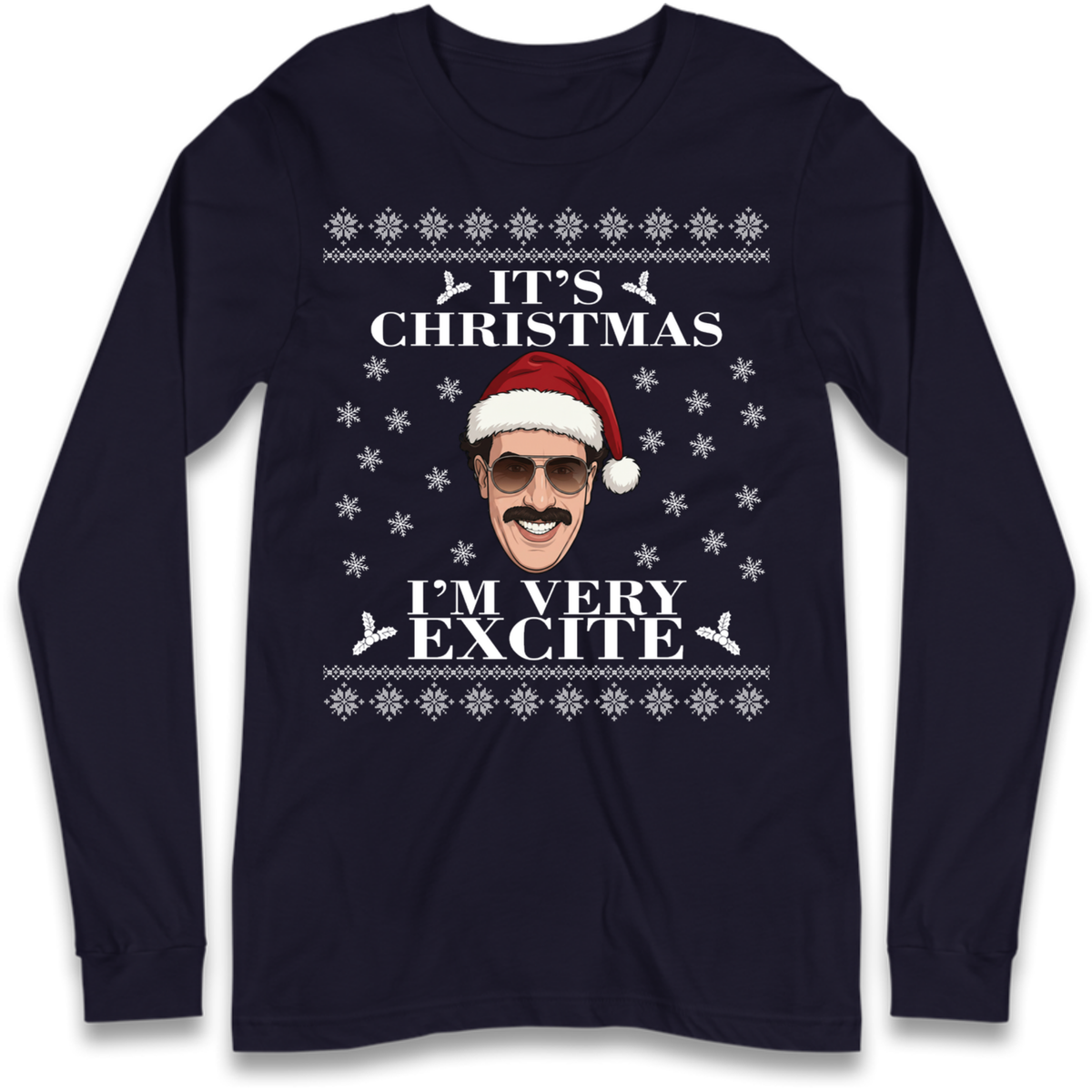 I Very Excite Christmas Long Sleeve T-Shirt
