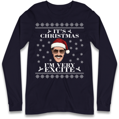 I Very Excite Christmas Long Sleeve T-Shirt