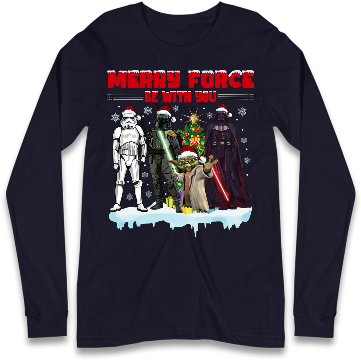 Merry Force Be With You Christmas Long Sleeve T-Shirt