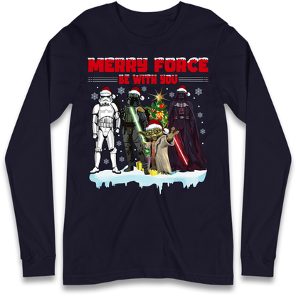 Merry Force Be With You Christmas Long Sleeve T-Shirt