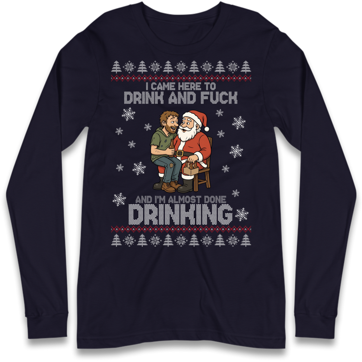 Rude Santa Graphic Long Sleeve T-Shirt