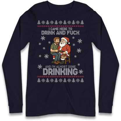 Rude Santa Graphic Long Sleeve T-Shirt