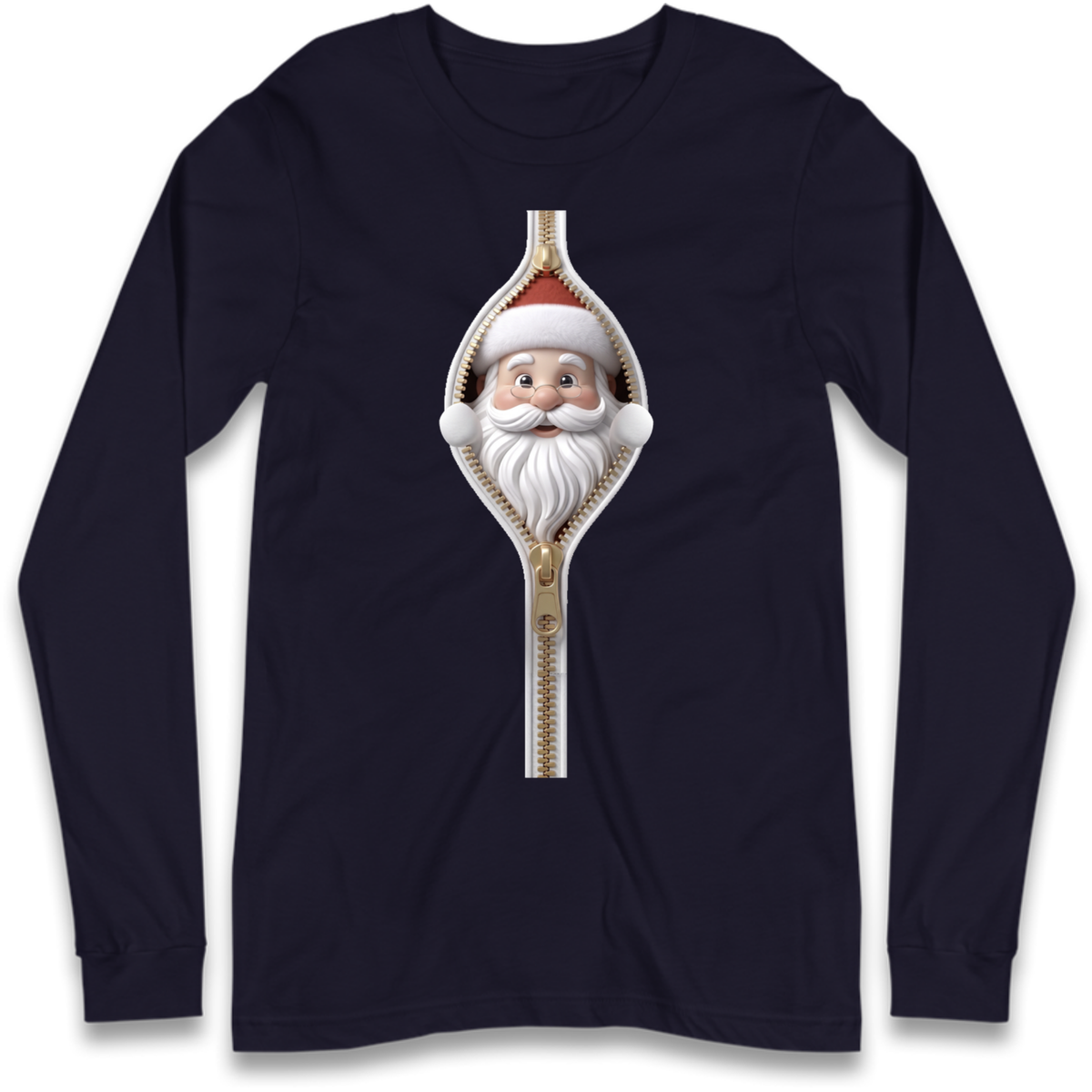 Santa Face Novelty Long Sleeve T-Shirt