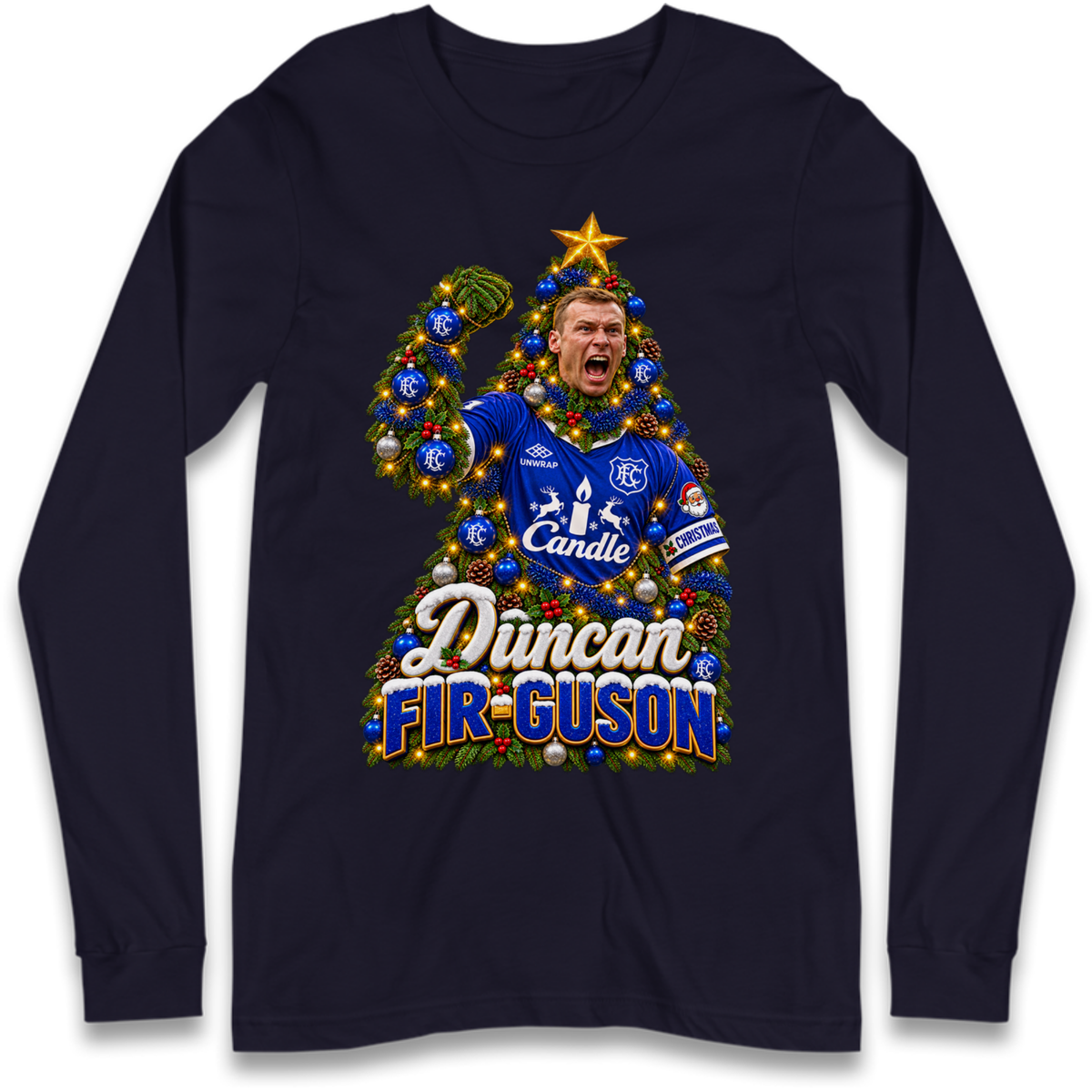 Duncan Ferguson Everton Christmas Long Sleeve T-Shirt