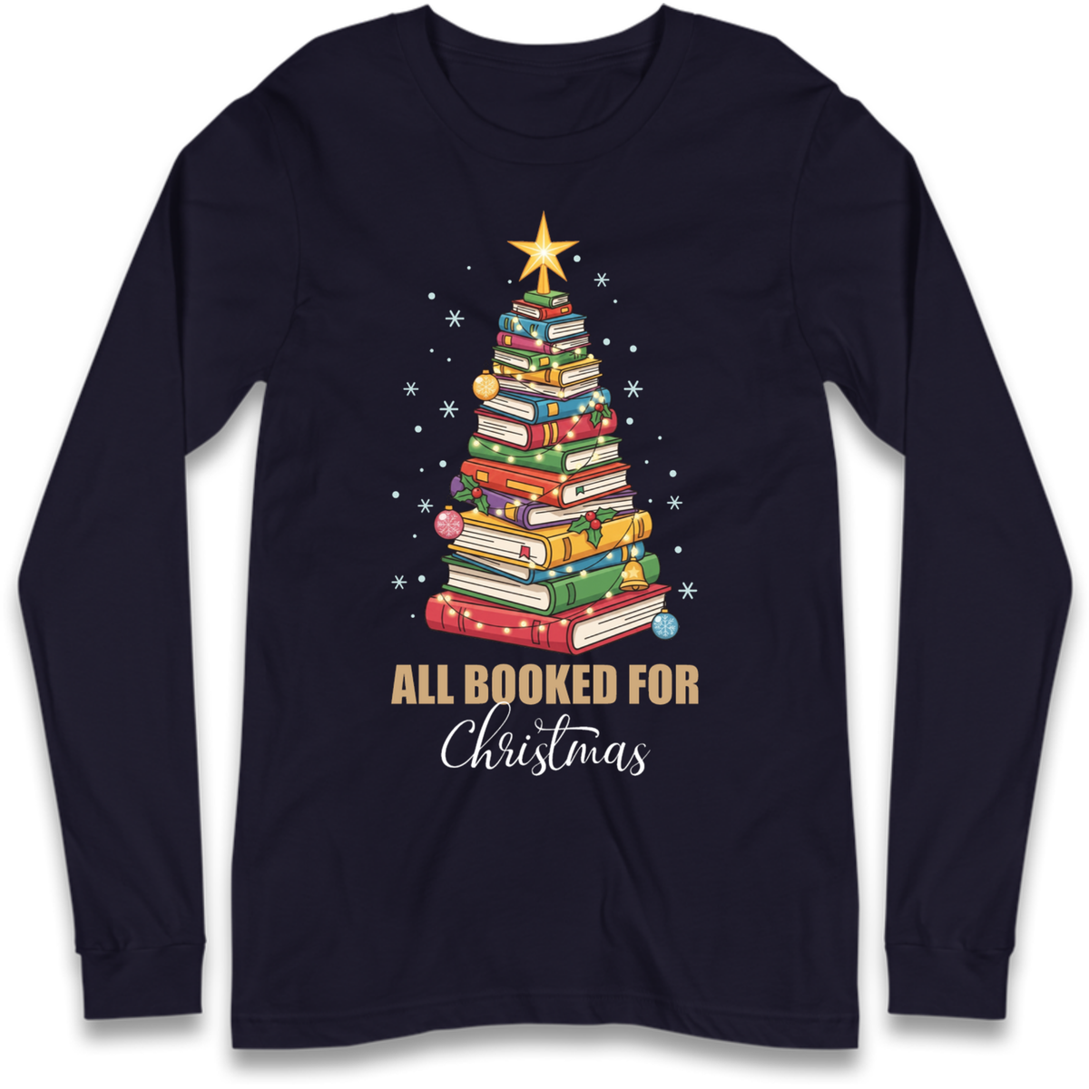 Book Tree Christmas Long Sleeve T-Shirt