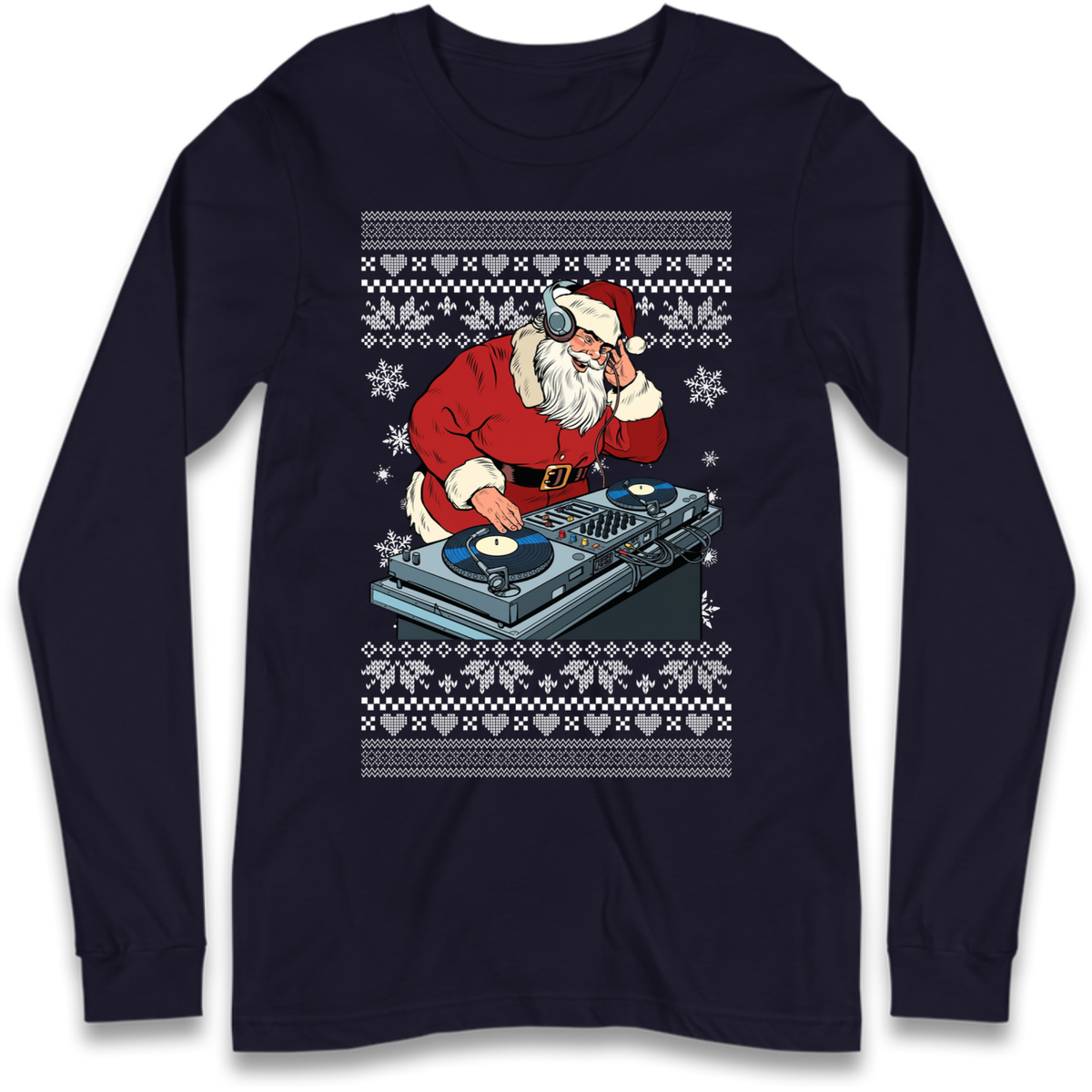 DJ Santa Christmas Long Sleeve T-Shirt
