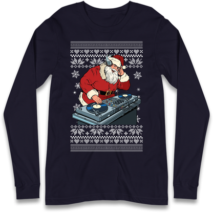 DJ Santa Christmas Long Sleeve T-Shirt