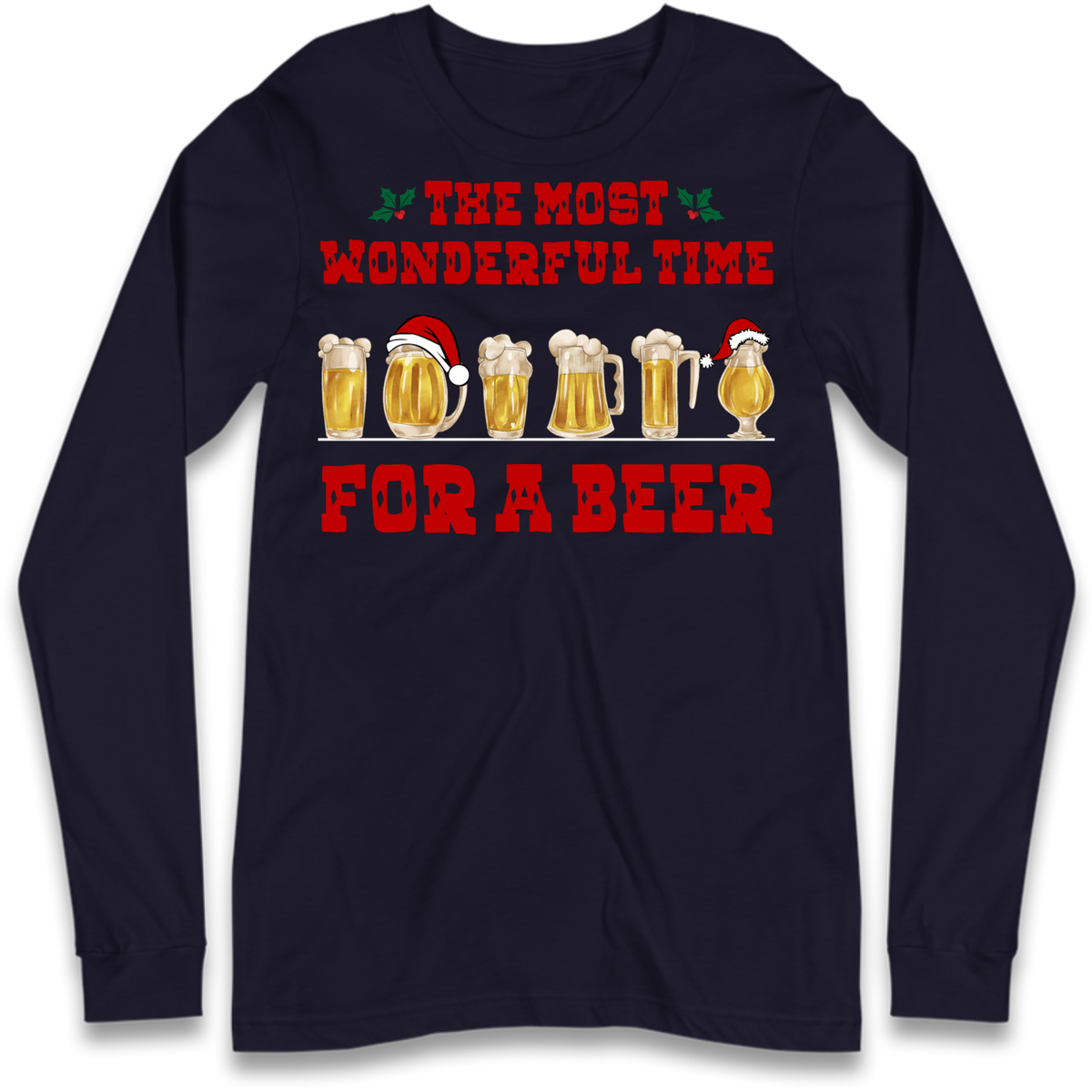 Festive Pint Graphic Long Sleeve T-Shirt