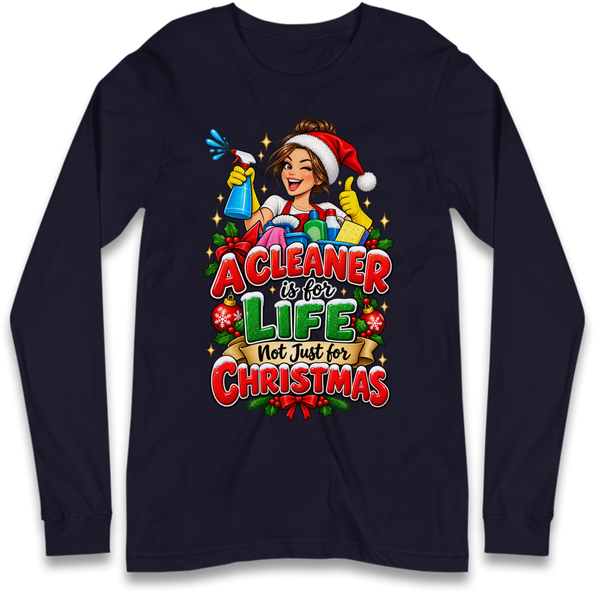 Cleaner Christmas Long Sleeve T-Shirt