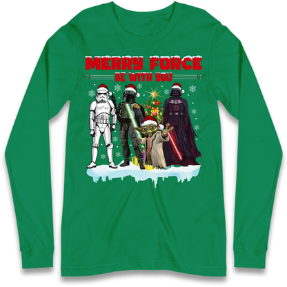 Merry Force Be With You Christmas Long Sleeve T-Shirt