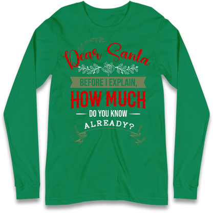naughty christmas outfit Long Sleeve T-Shirt